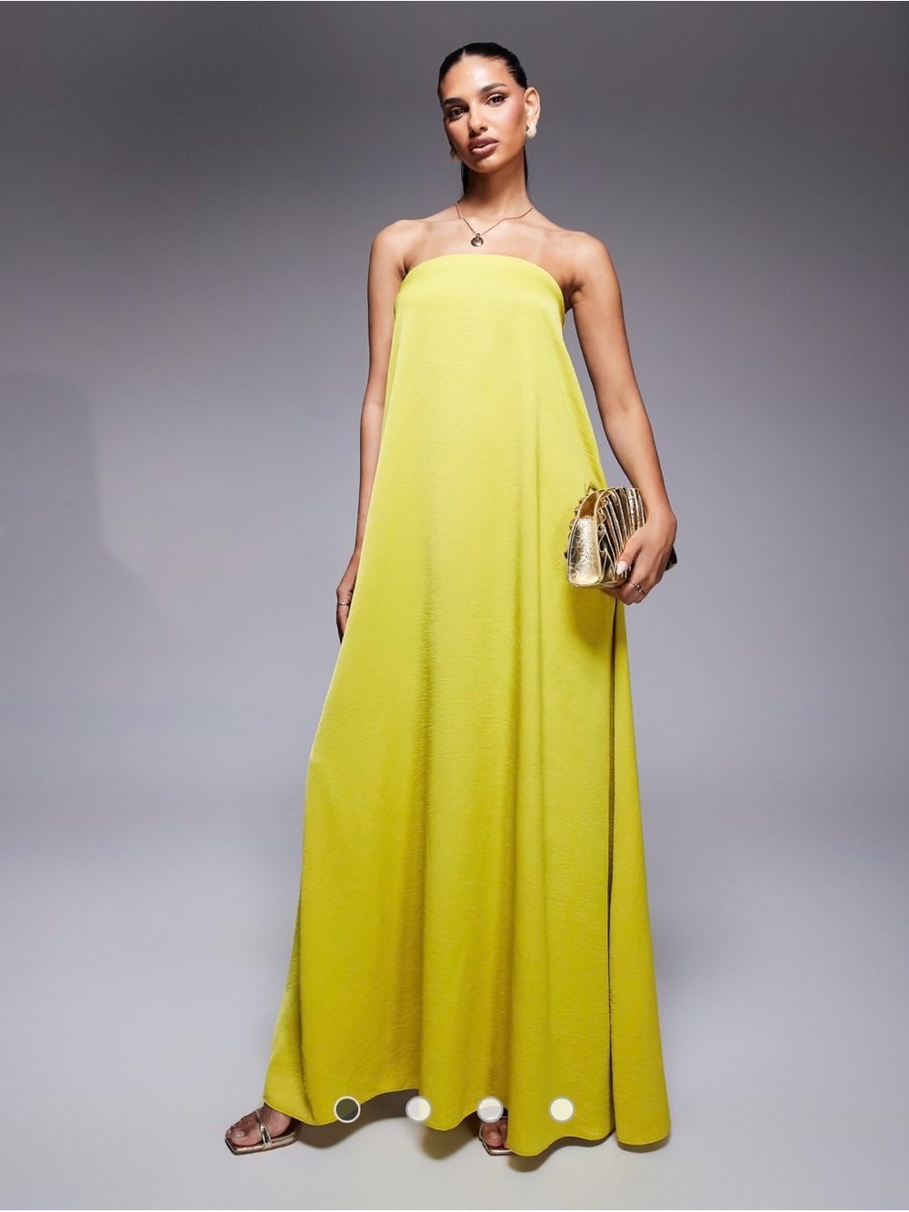 ASOS Strapless Yellow Maxi Dress
